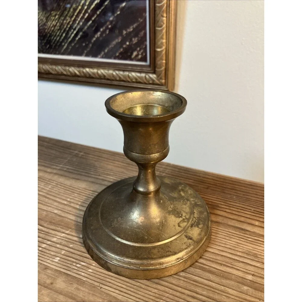 Vintage Penco traditional 3” brass candlestick Taper Candle holder made In India
